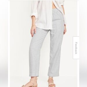 Old Navy High-Waisted Linen-Blend Straight Pants